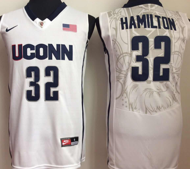 NCAA Men Uconn Huskies White 32 hamilton